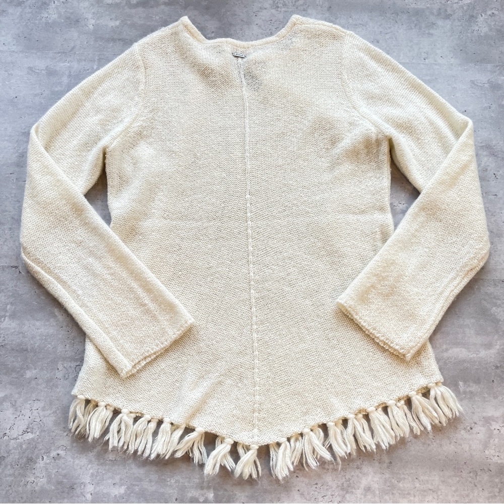 Prana Shelby Tassel Tunic Sweater, Cream, Size XL - Picture 6 of 9